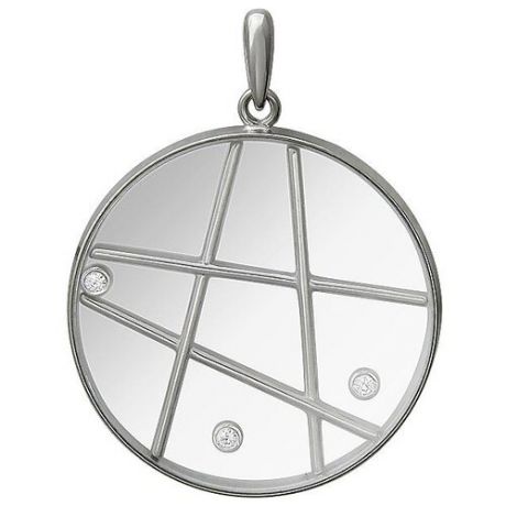 Эстет Подвеска с ювелирным стеклом и фианитами из серебра 01П152608
