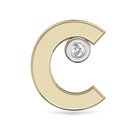 Эстет Подвеска Буква "C" с бриллиантом из желтого золота 01П63002WC