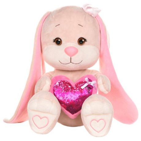 Мягкая игрушка Jack & Lin Зайка Лин с розовым серцем 35 см