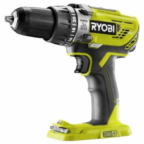 Ударная аккумуляторная дрель-шуруповерт RYOBI R18PD3-0 50 Н·м желтый/черный