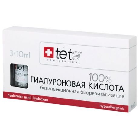 TETe Cosmeceutical Hyaluronic Acid 100% средство для лица Гиалуроновая кислота 100%, 10 мл (3 шт.)