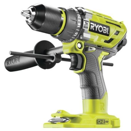 Ударная аккумуляторная дрель-шуруповерт RYOBI R18PD7-0 85 Н·м желтый/черный