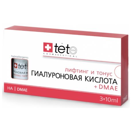 TETe Cosmeceutical Hyaluronic Acid + DMAE средство для лица Гиалуроновая кислота с ДМАЕ, 10 мл (3 шт.)