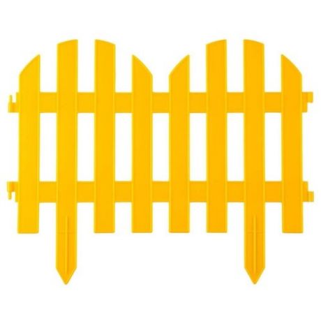 Забор декоративный GRINDA Палисадник, желтый, 3 х 0.28 м