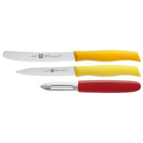 Набор Zwilling J. A. Henckels Twin grip 2 ножа и овощечистка желтый/оранжевый/красный