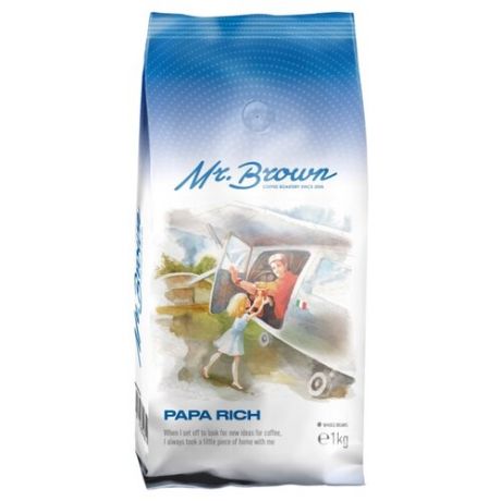 Кофе в зернах Mr.Brown Papa Rich, арабика/робуста, 1 кг