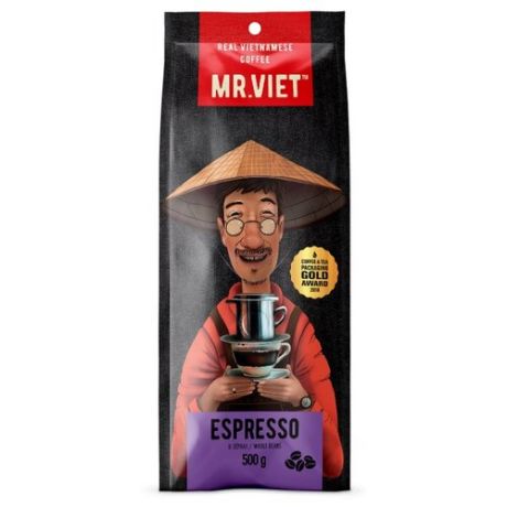 Кофе зернах Mr.Viet Espresso, арабика/робуста, 500 г