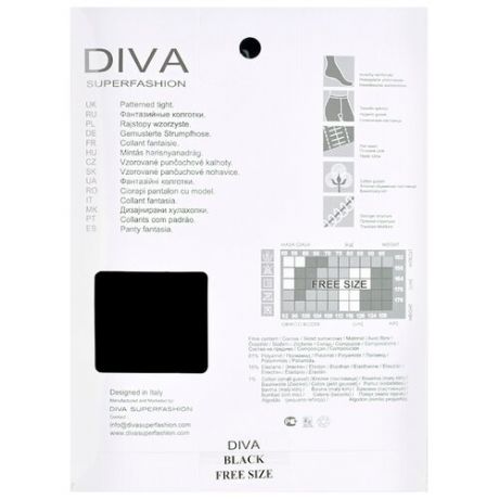 Колготки DIVA SUPERFASHION UK-501 40 den, размер free size, черный