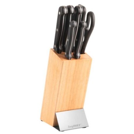 Набор BergHOFF Quadra 5 ножей и ножницы с подставкой черный
