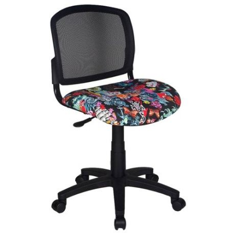 Компьютерное кресло Бюрократ CH-296NX офисное, обивка: текстиль, цвет: черный/черепа tattoo