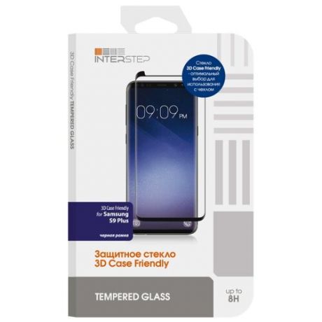 Защитное стекло INTERSTEP 3D Case Friendly для Samsung Galaxy S9 Plus черный
