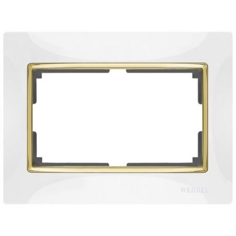 Рамка 1п Werkel WL03-Frame-01-DBL, белый/золото