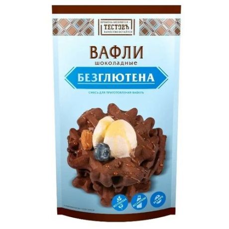 ТЕСТОВЪ Смесь для выпечки Вафли Шоколадные безглютеновая, 0.2 кг