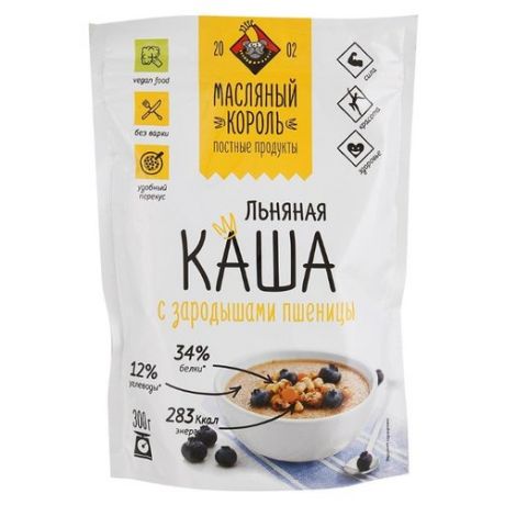 Масляный Король Каша льняная с зародышами пшеницы, 300 г