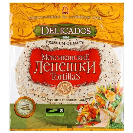 Delicados Лепешки Tortillas пшеничные мультизлаковые бездрожжевые 400 г