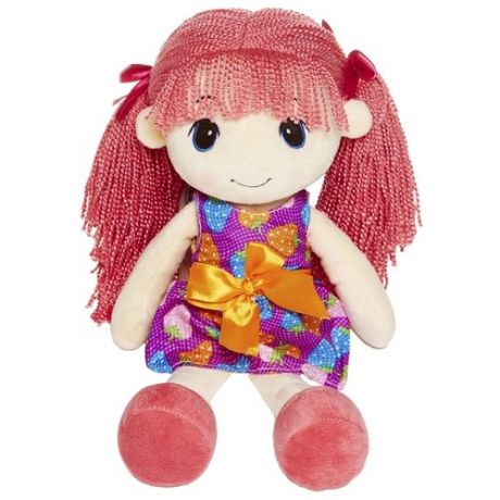Мягкая игрушка Maxitoys Кукла Стильняшка с розовыми волосами 40 см