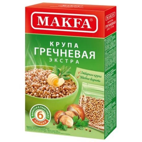 Гречневая крупа Макфа ядрица в пакетах для варки, 400 г