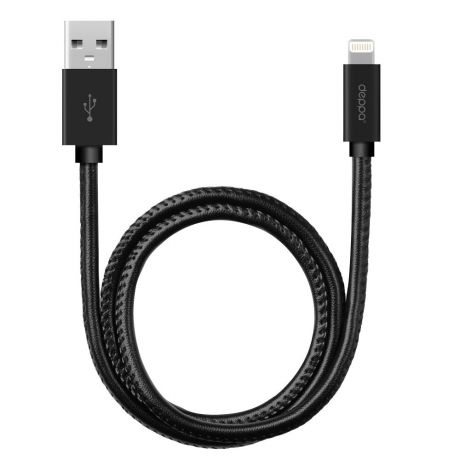 Кабель Deppa Leather USB - 8-pin для Apple, 1.2 м черный