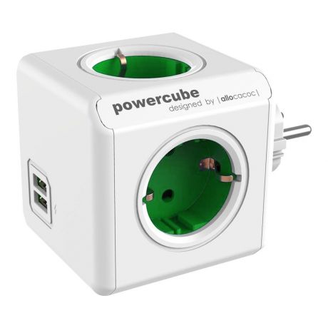 Переходник Allocacoc PowerCube Original USB зеленый (1202GN)