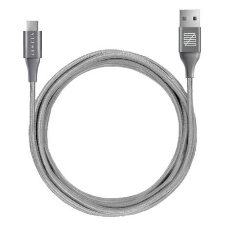 Кабель Lenzza Nylon Braided USB Type-C Kevlar Cable 2m