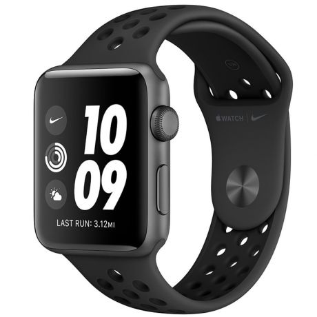 Смарт-часы Apple Watch Nike Series 3 38 мм серый космос, спортивный ремешок