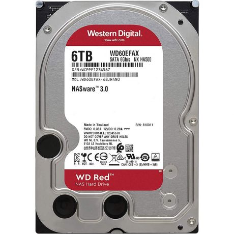 Внутренний HDD накопитель Western Digital 6TB 6GB/S 256MB RED WD60EFAX