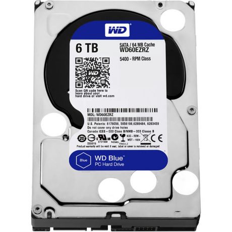 Внутренний HDD накопитель Western Digital6TB 6GB/S 64MB BLUE WD60EZRZ