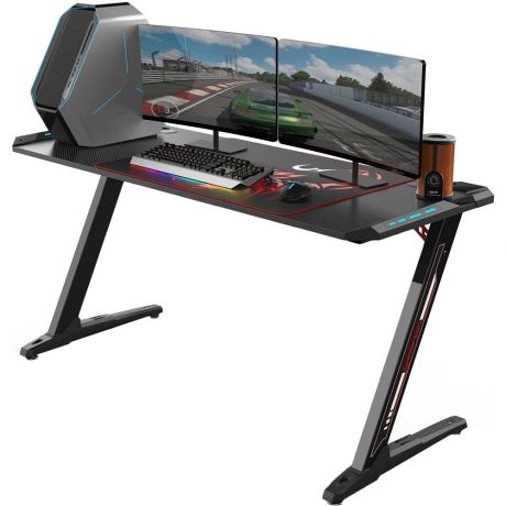 Компьютерный стол Eureka Z60 c RGB подсветкой, черный