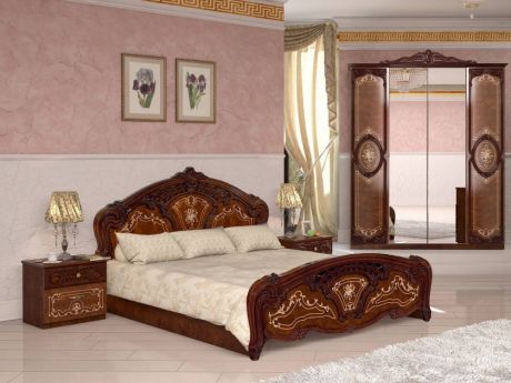 спальный гарнитур Спальня Роза Роза в цвете Радика орех