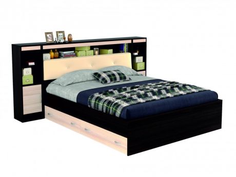 кровать Кровать с блоком, тумбами, ящиками и комплектом для сна Виктория ЭКО-П (140х200) Виктория
