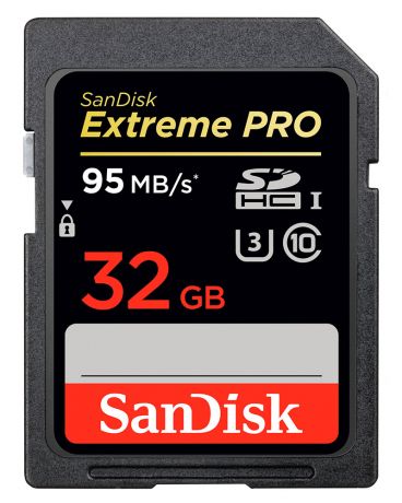 Карта памяти 32Gb - SanDisk Extreme Pro - Secure Digital HC Class 10 UHS-I U3 SDSDXXG-032G-GN4IN