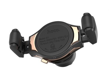 Держатель Hoco S1 In-Car Wireless Charging Phone Holder Rose Gold