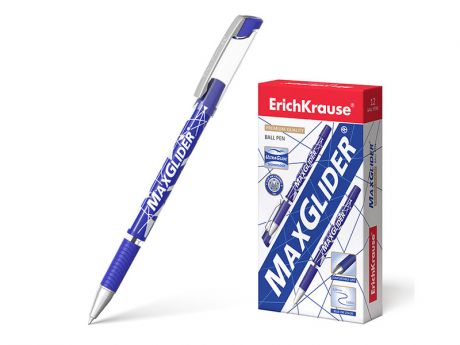 Ручка шариковая ErichKrause MaxGlider 0.26mm стержень Blue корпус Blue 45213