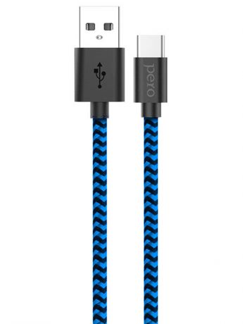 Аксессуар Pero DC-04 USB - USB Type-C 3A 2m Blue-Black PRDC-04TC2MBB