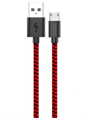 Аксессуар Pero DC-04 USB - microUSB 2A 2m Red-Black PRDC-04MU2MRB