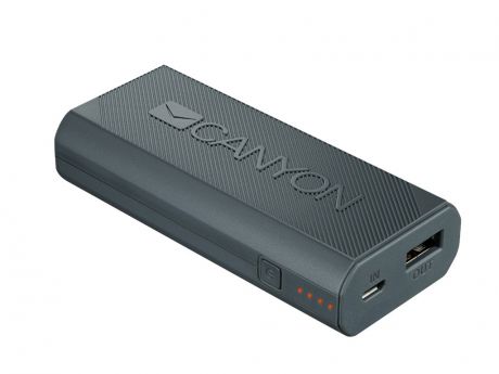 Внешний аккумулятор Canyon Power Bank 4400mAh Dark Grey CNE-CPBF44DG / H2CNECPBF44DG