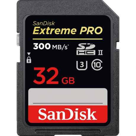 Карта памяти 32Gb - SanDisk Extreme Pro - Secure Digital XC UHS-II Class 10 SDSDXPK-032G-GN4IN