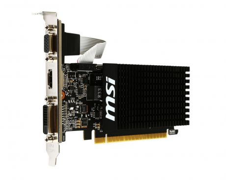 Видеокарта MSI GeForce GT 710 954Mhz PCI-E 2.0 2048Mb 1600Mhz 64 bit DVI HDMI HDCP GT 710 2GD3H LP Выгодный набор + серт. 200Р!!!