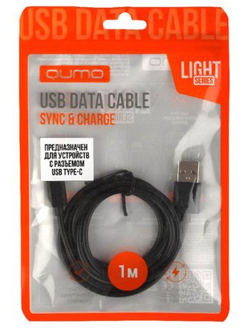 Аксессуар Qumo Light Series USB - Type-C 1m Black 30501