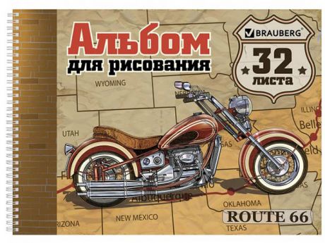 Альбом для рисования Brauberg Эко Мотоциклы 205x290mm А4 32 листа 105073