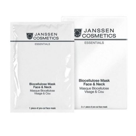 Janssen Лифтинг-Маска Biocellulose Mask Face & Neck для Лица и Шеи с Голубикой, 3 шт