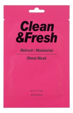 Eunyul Маска Clean&Fresh Refresh/Moistuize Sheet Mask Тканевая для Освежающего и Увлажняющего Эффекта, 22 мл