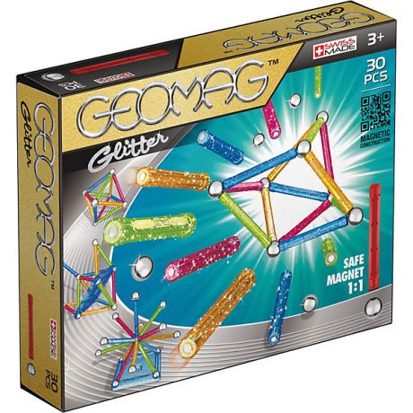 Geomag Магнитный конструктор Geomag Glitter, 30 деталей