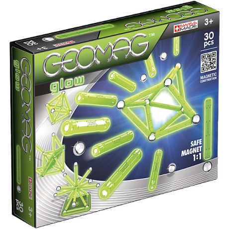 Geomag Магнитный конструктор Geomag "Glow", 30 деталей