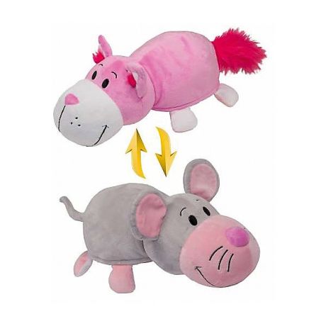 1Toy Мягкая игрушка-вывернушка 1Toy Розовый кот-Мышь, 35 см
