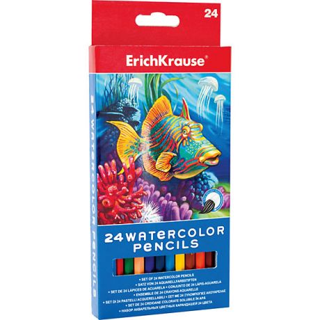 Erich Krause Акварельные карандаши шестигранные, 24 цвета + кисточка, ArtBerry