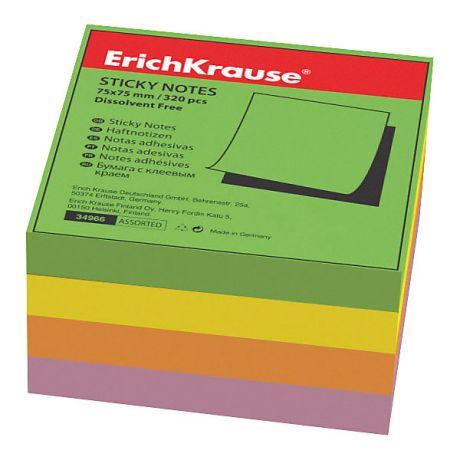 Erich Krause Блок бумаги с клеевым краем "Тропик", 75х75мм., Erich Krause
