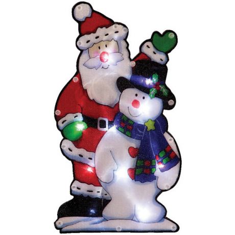 Волшебная страна Световое панно «Дед мороз и снеговик» (10 ламп, 25х13,5 см), Волшебная страна