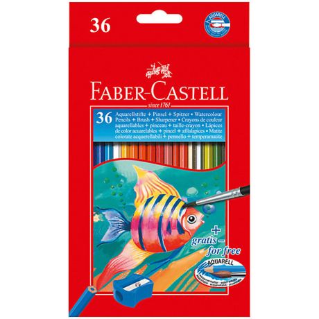 Faber-Castell Карандаши акварельные Faber-Castell, 36 цветов + кисть