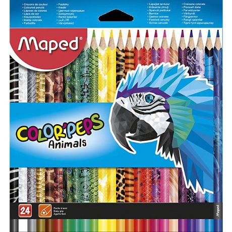 Maped Набор цветных карандаей Maped Color'peps Animals с декором, 24 цвета